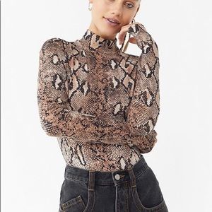 I am Gia. Snakeskin turtleneck. Size XS. Bodysuit